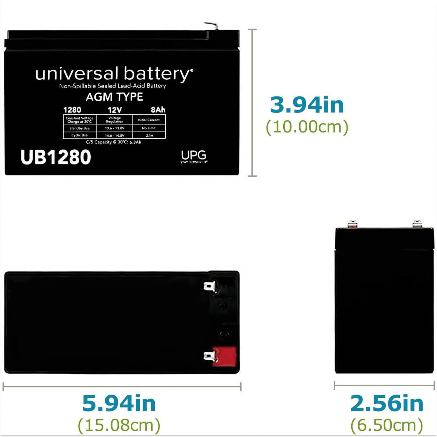 UB1280 12V 8Ah Sealed Lead Acid (AGM)