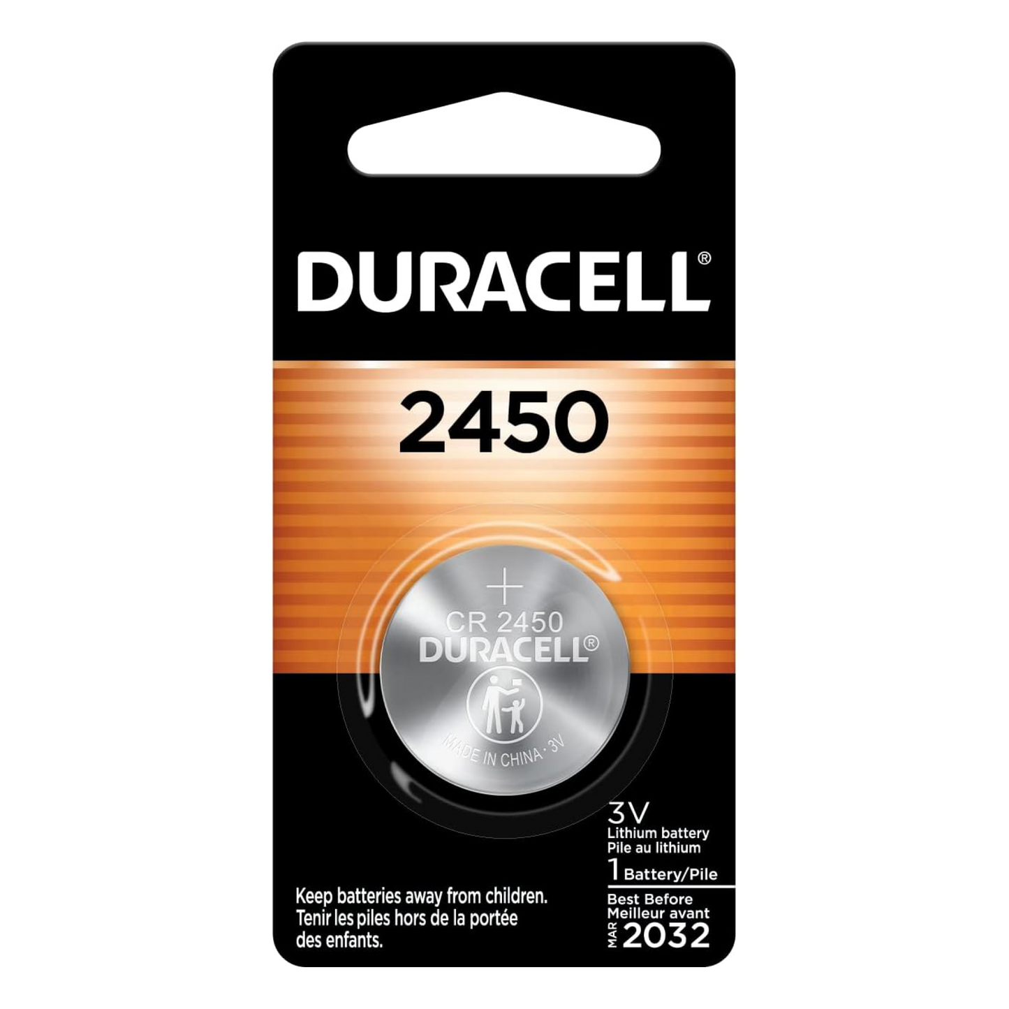 Duracell CR2450 Lithium Coin DL2450BPK